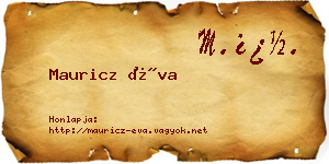 Mauricz Éva névjegykártya
