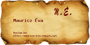 Mauricz Éva névjegykártya