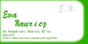 eva mauricz business card